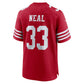 SF.49ers #33 Siran Neal Scarlet Team Game Stitched American Football Jerseys
