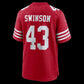 SF.49ers #43 Messiah Swinson Scarlet Team Game Stitched American Football Jerseys