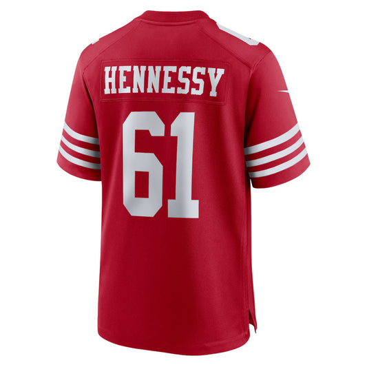 SF.49ers #61 Matt Hennessy Scarlet Team Game Stitched American Football Jerseys
