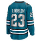 SJ.Sharks #23 Oskar Lindblom Fanatics Home Breakaway Jersey - Teal Stitched American Hockey Jerseys