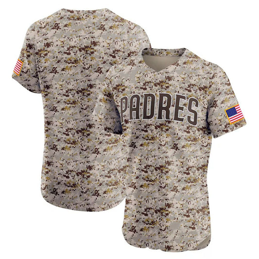 San Diego Padres Alternate Vapor Premier Elite Patch Jersey - Camo Stitched Baseball Jersey