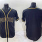 San Diego Padres Blank Black Gold Stitched Baseball Jersey