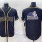 San Diego Padres Team Big Logo Black Gold Stitched Baseball Jersey