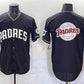 San Diego Padres Team Big Logo Black Stitched Baseball Jersey