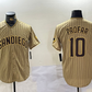 San Diego Padres #10 Jurickson Profar Khaki Team Logo Cool Base Stitched Baseball Jersey