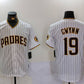 San Diego Padres #19 Tony Gwynn White Team Logo Stitched Cool Base Baseball Jersey