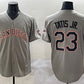San Diego Padres #23 Fernando Tatis Jr. Gray Fashion Throwback With Patch Cool Base Stitched Baseball Jersey