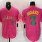 San Diego Padres #2 Xander Bogaerts Pink Player Number Fashion Baseball Jersey