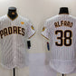 San Diego Padres #38 Jorge Alfaro White With PS Patch Stitched Flex Base Baseball Jersey