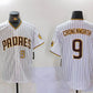 San Diego Padres #9 Jake Cronenworth White Team Logo Stitched Cool Base Baseball Jersey