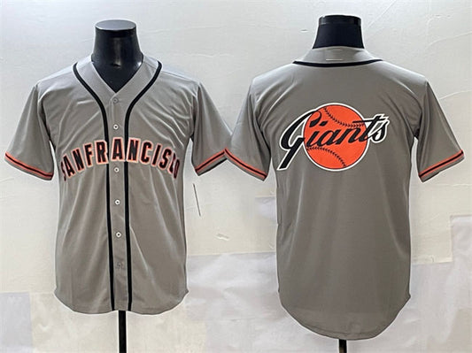 San Francisco Giants Gray Team Big Logo Cool Base Stitched Baseball Jersey