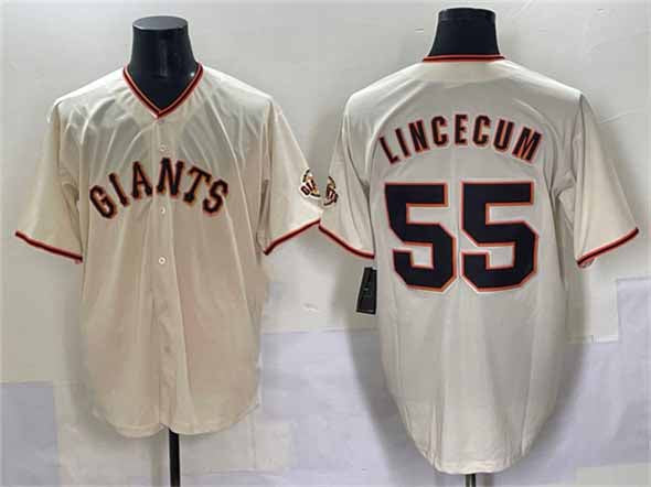 San Francisco Giants #55 Tim Lincecum Cream 2024 Home Limited Stitched Baseball Jersey