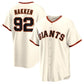 San Francisco Giants #92 Alyssa Nakken Home Replica Player Jersey - Cream Stitched Baseball Jersey