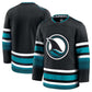 SJ.Sharks Fanatics Alternate Premium Jersey - Black Stitched American Hockey Jerseys