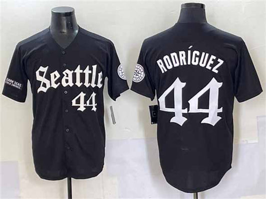 Seattle Mariners #44 Julio Rodríguez Black 'Deep Sea Gothic Edition' Vapor Premier Limited Stitched Baseball Jersey