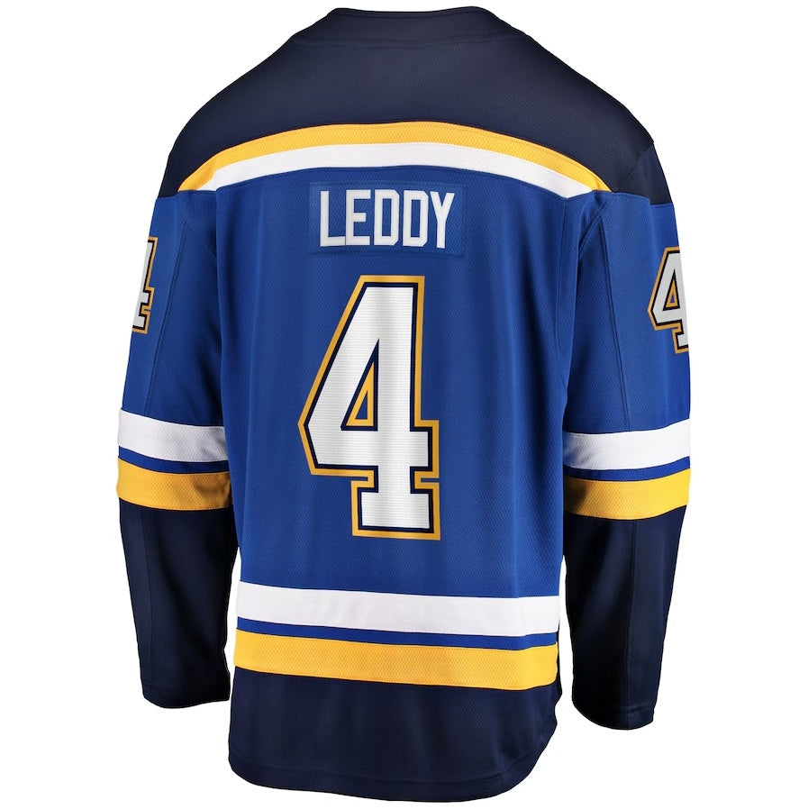 St.L.Blues #4 Nick Leddy Fanatics Home Breakaway Player Jersey - Blue Stitched American Hockey Jerseys