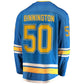 St.L.Blues #50 Jordan Binnington Fanatics Alternate Premier Breakaway Player Jersey - Blue Stitched American Hockey Jerseys