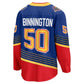 St.L.Blues #50 Jordan Binnington Fanatics Alternate Premier Breakaway Player Jersey - Royal Stitched American Hockey Jerseys