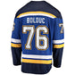 St.L.Blues #76 Zack Bolduc Fanatics Home Premier Breakaway Player Jersey - Blue Stitched American Hockey Jerseys