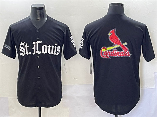 St. Louis Cardinals Team Big Logo Black 'Gothic Legacy Edition' Vapor Premier Limited Stitched Baseball Jersey