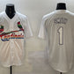 St. Louis Cardinals #1 Ozzie Smith White Cool Base Stitched Baseball Jersey