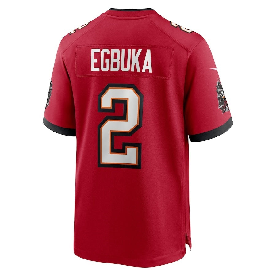 TB.Buccaneers #2 Emeka Egbuka Red Team 50th Season Game American Football Jerseys