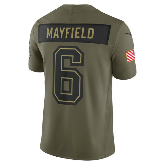 TB.Buccaneers #6 Baker Mayfield Olive 2025 Salute to Service Limited American Football Jerseys
