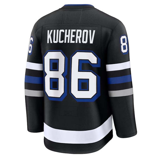 TB.Lightning #86 Nikita Kucherov Fanatics Alternate Premium Jersey - Black Stitched American Hockey Jerseys