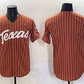 T.Longhorns Blank Orange Pinstripe Stitched American College Jerseys