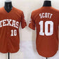 T.Longhorns #10 Mia Scott Orange Stitched American College Jerseys