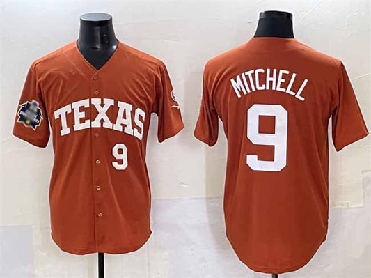 T.Longhorns #9 Joley Mitchell Orange 2025 World Series Stitched American College Jerseys