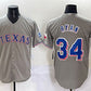 Texas Rangers #34 Nolan Ryan Grey With Patch Cool Base Stitched Baseball Jersey