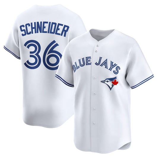 Toronto Blue Jays #36 Davis Schneider Home Limited Player Jersey - White Stitched Baseball Jersey