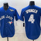 Toronto Blue Jays #4 George Springer Navy 2025 World Series Home Cool Base Stitched Baseball Jersey