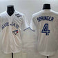 Toronto Blue Jays #4 George Springer White 2025 World Series Home Cool Base Stitched Baseball Jersey