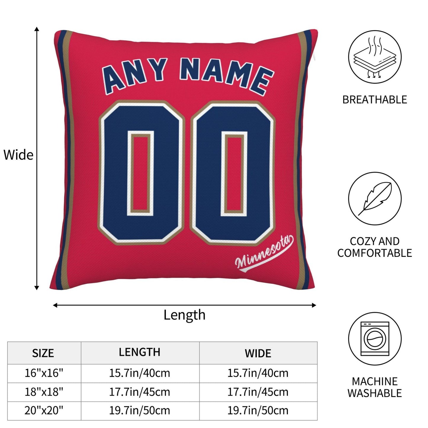 Custom Minnesota Twins Pillow Decorative Throw Pillow Case - Print Personalized Football Team Fans Name & Number Birthday Gift Football Pillows