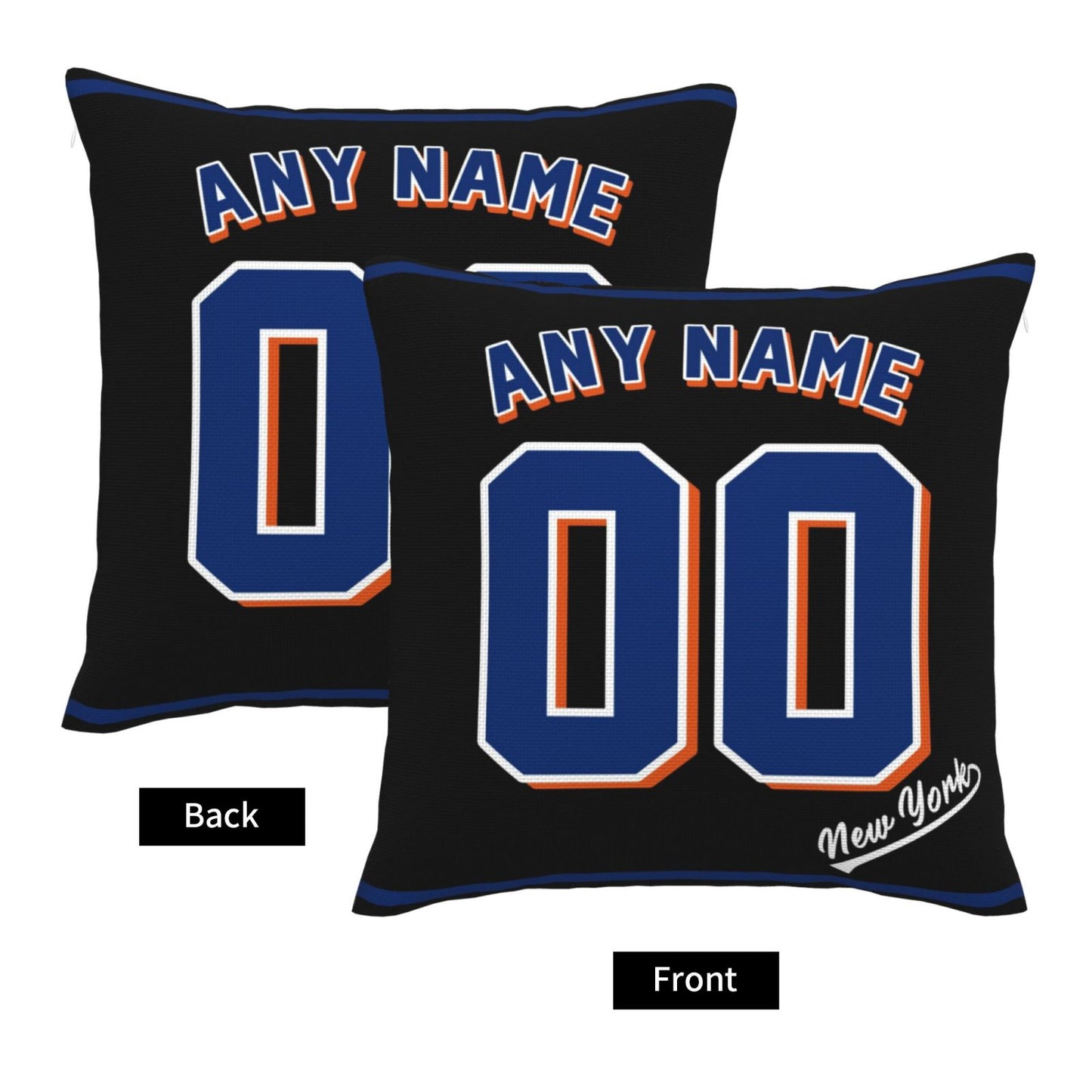 Custom New York Mets Pillow Decorative Throw Pillow Case - Print Personalized Football Team Fans Name & Number Birthday Gift Football Pillows