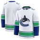 V.Canucks Fanatics Away Premium Jersey - White Stitched American Hockey Jerseys