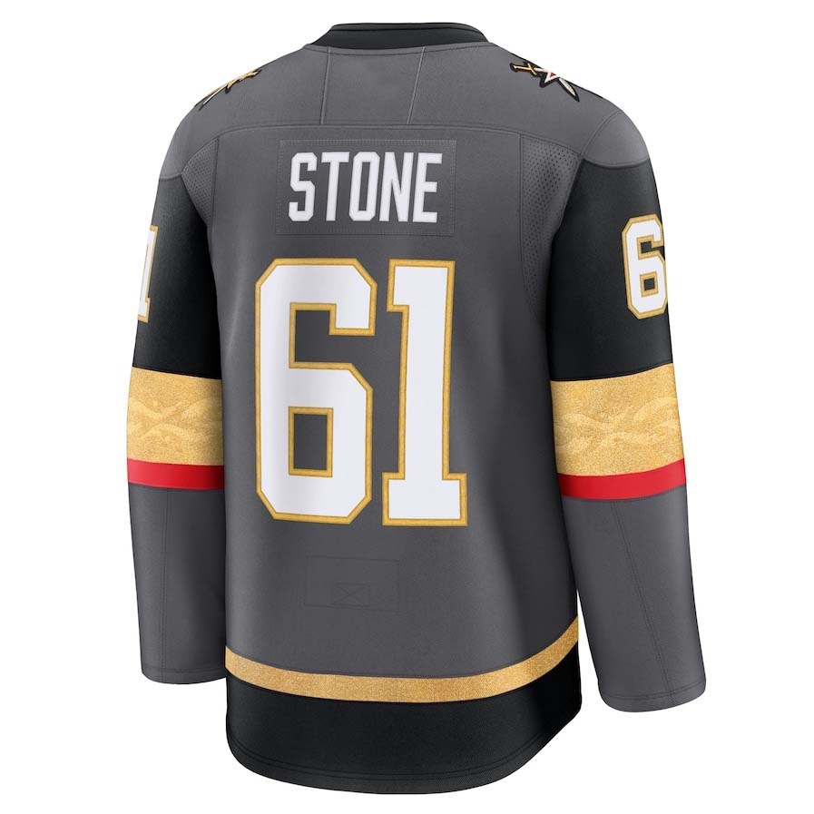 V.Golden Knights #61 Mark Stone Fanatics Alternate Premium Jersey - Gray Stitched American Hockey Jerseys