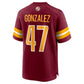W.Commanders #47 Zane Gonzalez Burgundy Game Stitched American Football Jerseys