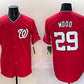 Washington Nationals #29 James Wood Red Limited Stitched Baseball Jersey