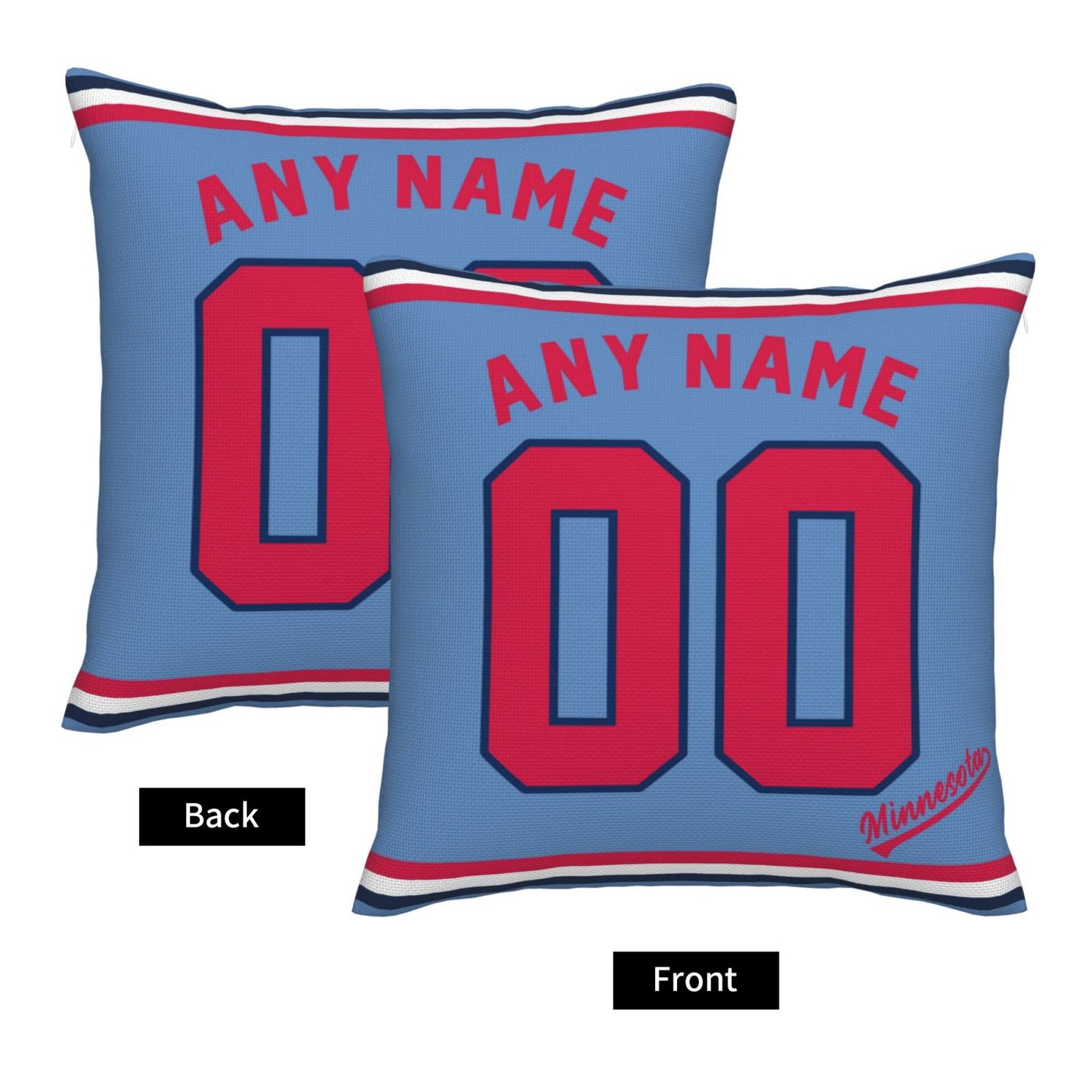 Custom Minnesota Twins Pillow Decorative Throw Pillow Case - Print Personalized Football Team Fans Name & Number Birthday Gift Football Pillows
