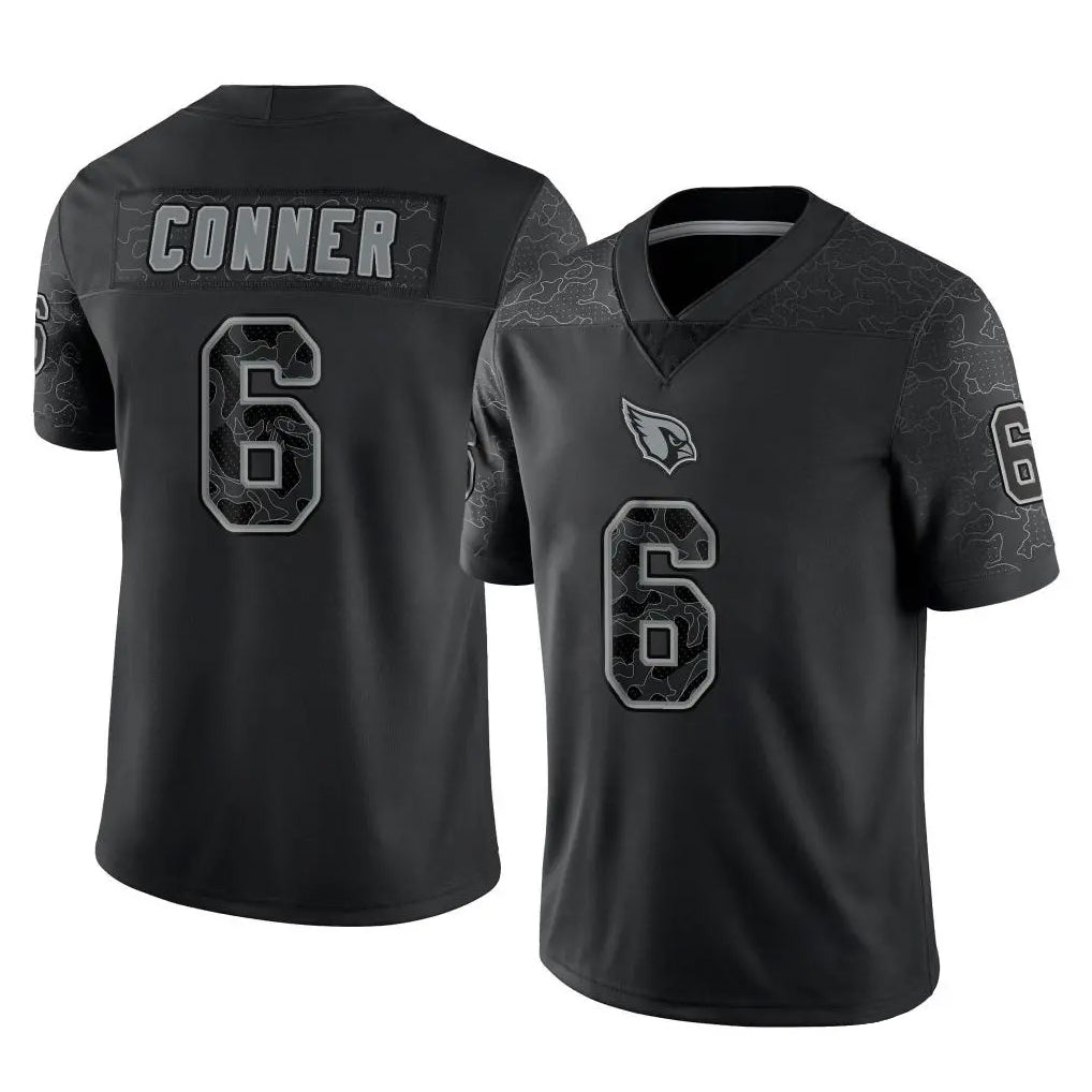 A.Cardinals #6 James Conner Player Black RFLCTV Limited Home Game BALCE Stitched Jerseys
