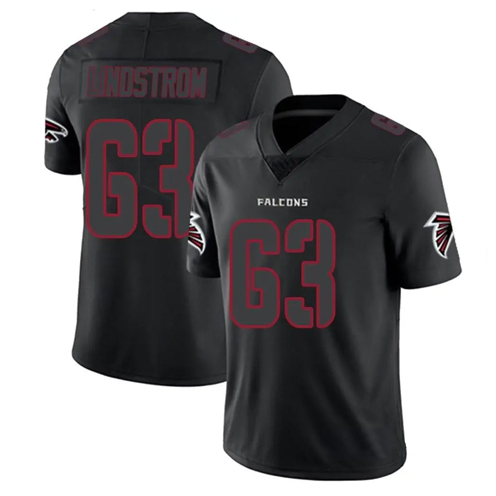 A.Falcons #63 Chris Lindstrom Player Black Impact Limited Game BALCE Stitched Jerseys