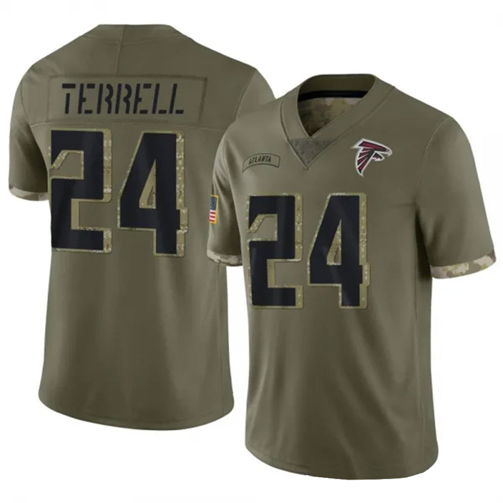 A.Falcons #24 A.J. Terrell Jr. Player Olive Salute To Service Limited BALCE Stitched Jerseys