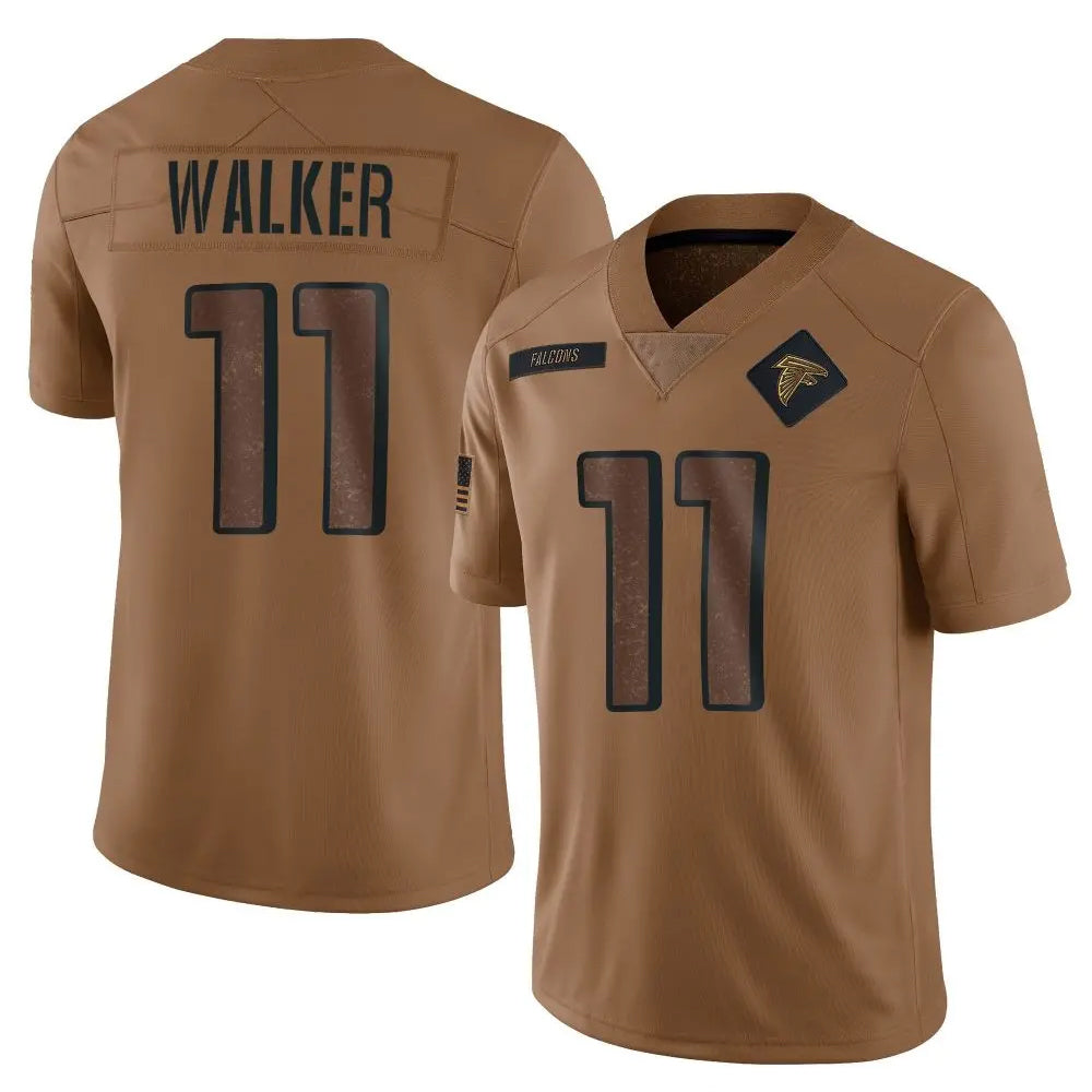 A.Falcons #11 Jalon Walker Player Brown Salute To Service Limited BALCE Stitched Jerseys
