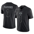 GB.Packers #1 Micah Parsons Player Black Reflective Limited Home Game BALCE Stitched Jerseys