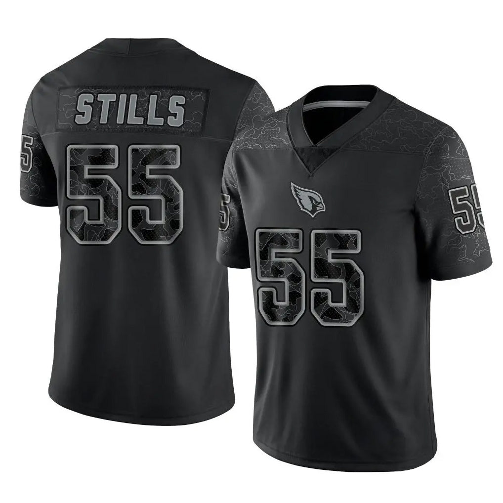 A.Cardinals #55 Dante Stills Player Black RFLCTV Limited Home Game BALCE Stitched Jerseys