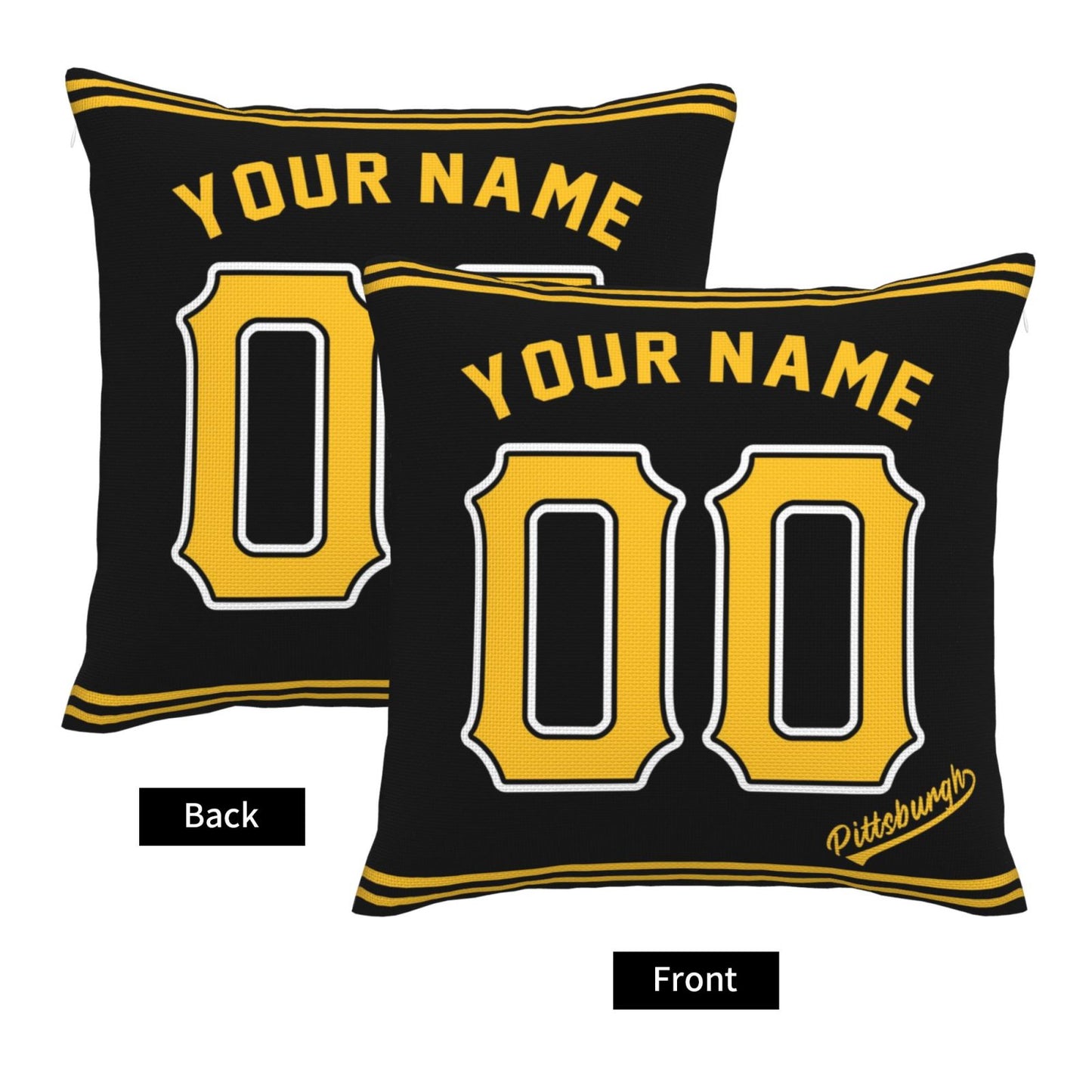 Custom Pittsburgh Pirates Pillow Decorative Throw Pillow Case - Print Personalized Football Team Fans Name & Number Birthday Gift Football Pillows