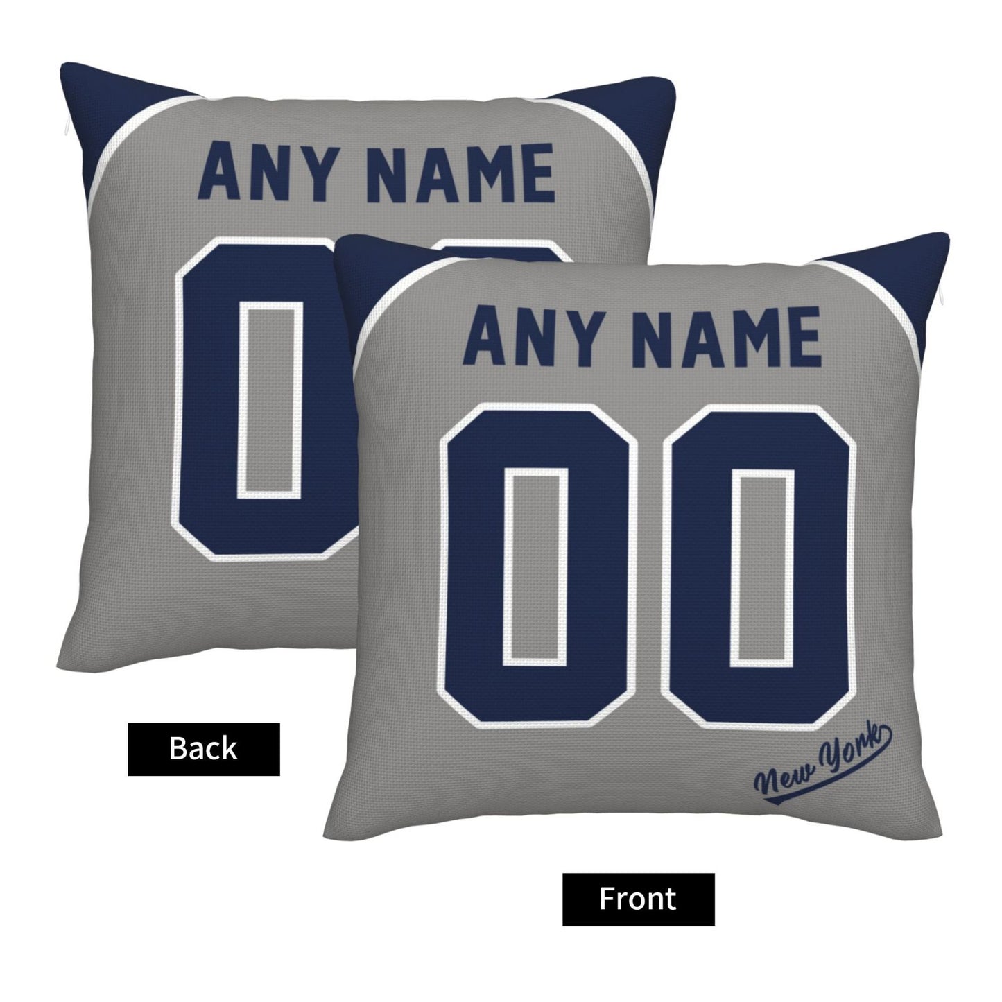 Custom New York Yankees Pillow Decorative Throw Pillow Case - Print Personalized Football Team Fans Name & Number Birthday Gift Football Pillows